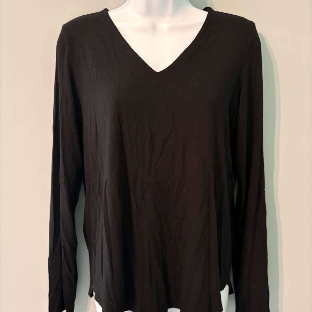 Eileen Fisher Black V-Neck Blouse